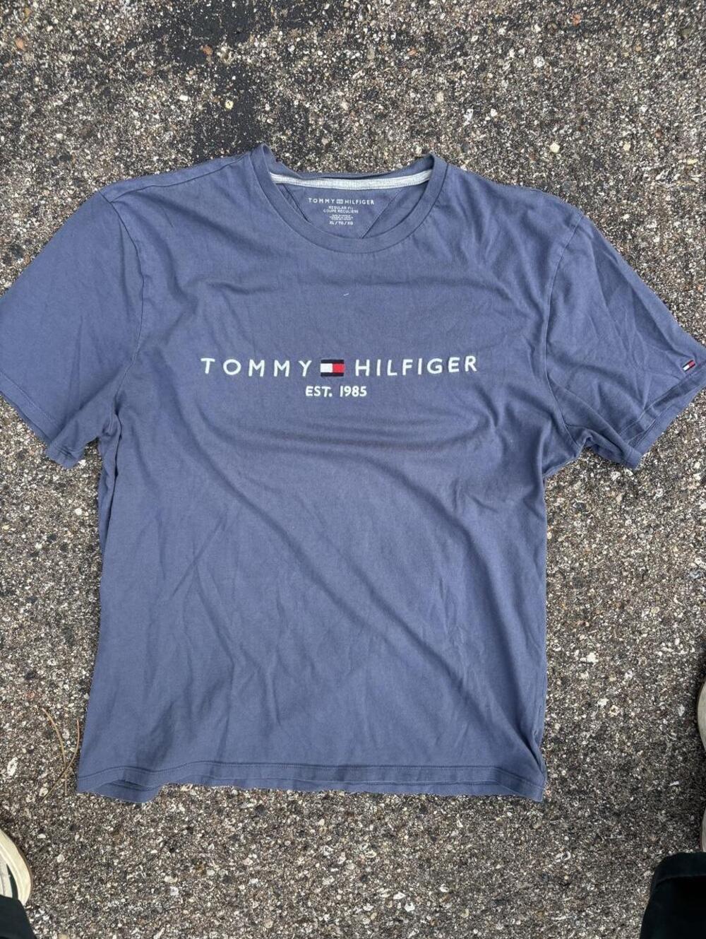 Tommy Hilfiger Men's Navy and Blue Tshirt